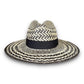 Sombrero Jipijapa Tejido Combinado Negro/Natural